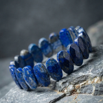 Lapis Lazuli Flat Beaded Bracelet - view 8