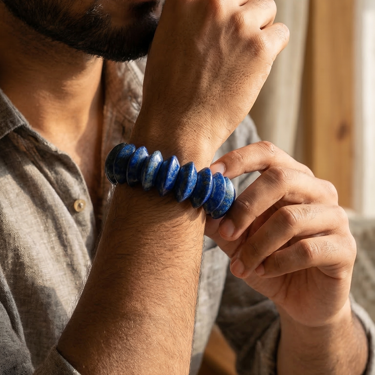 Lapis Lazuli Oval Cut Bracelet - view 6