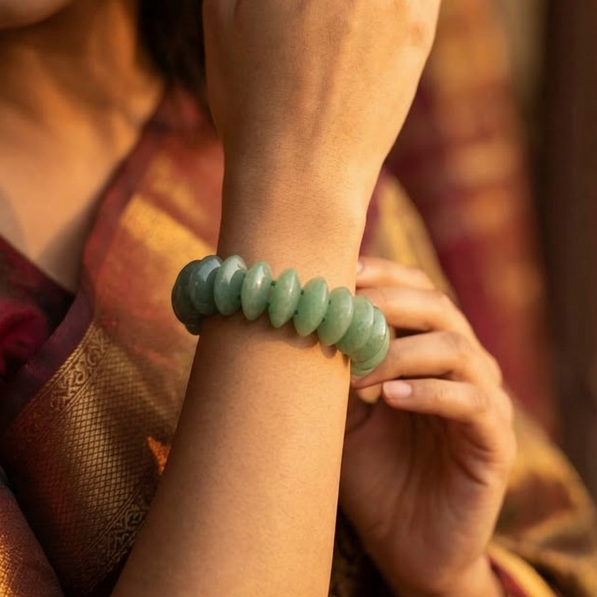 Green Aventurine Oval Cut Bracelet - view 2
