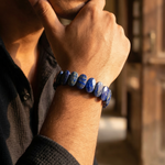 Lapis Lazuli Flat Beaded Bracelet - view 9