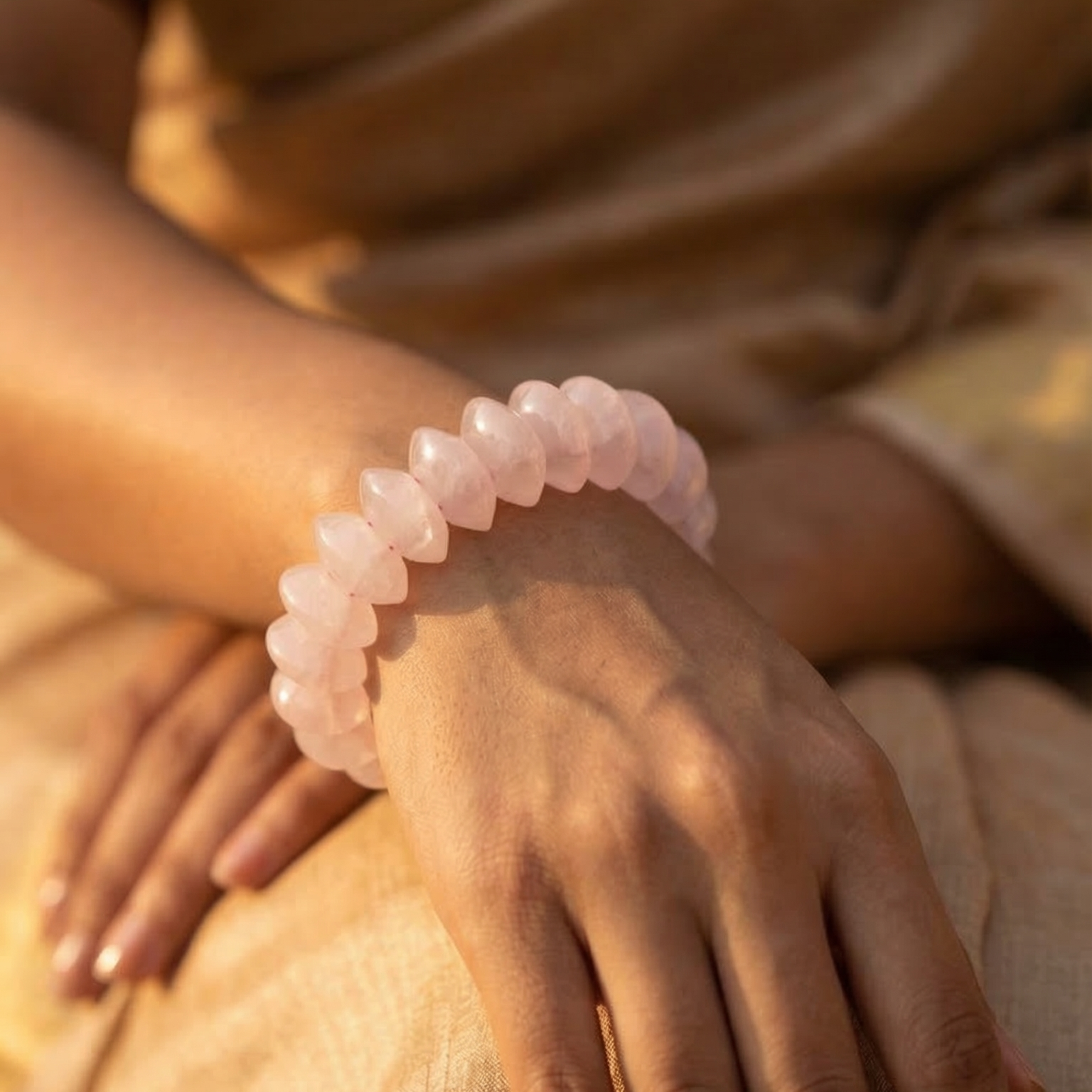 Rose Quartz Oval Cut Bracelet - view 2