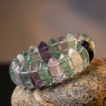 Green Aventurine,Clear Quartz and Amethyst Oval Cut Bracelet - view 2
