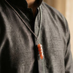 Red Jasper Stone Locket with Chain