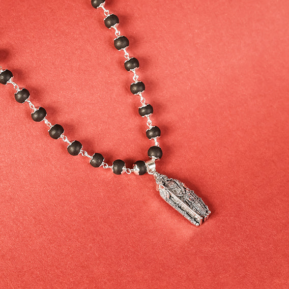 Lord Murugan Shakti Pendant with Silver Capped Karungali - view 4