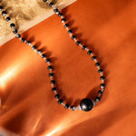 Silver Cap Karungali Mala with Large Bead, Gov. Lab Certified