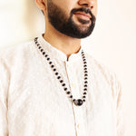 Silver Cap Karungali Mala with Large Bead, Gov. Lab Certified - view 3