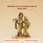 Lord Radha Krishna Brass Idol - view 3