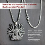 Silver Plated Mahadev Rudra Avatar Pendant - view 3