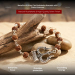 Silver Cap Rudraksha Bracelet with Trishul Damroo - view 11