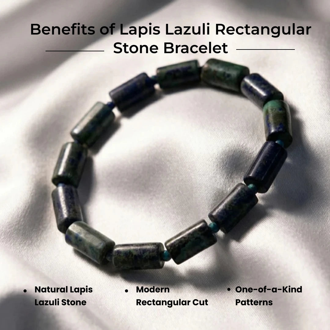 Lapis Lazuli Rectangular Stone Bracelet - view 5