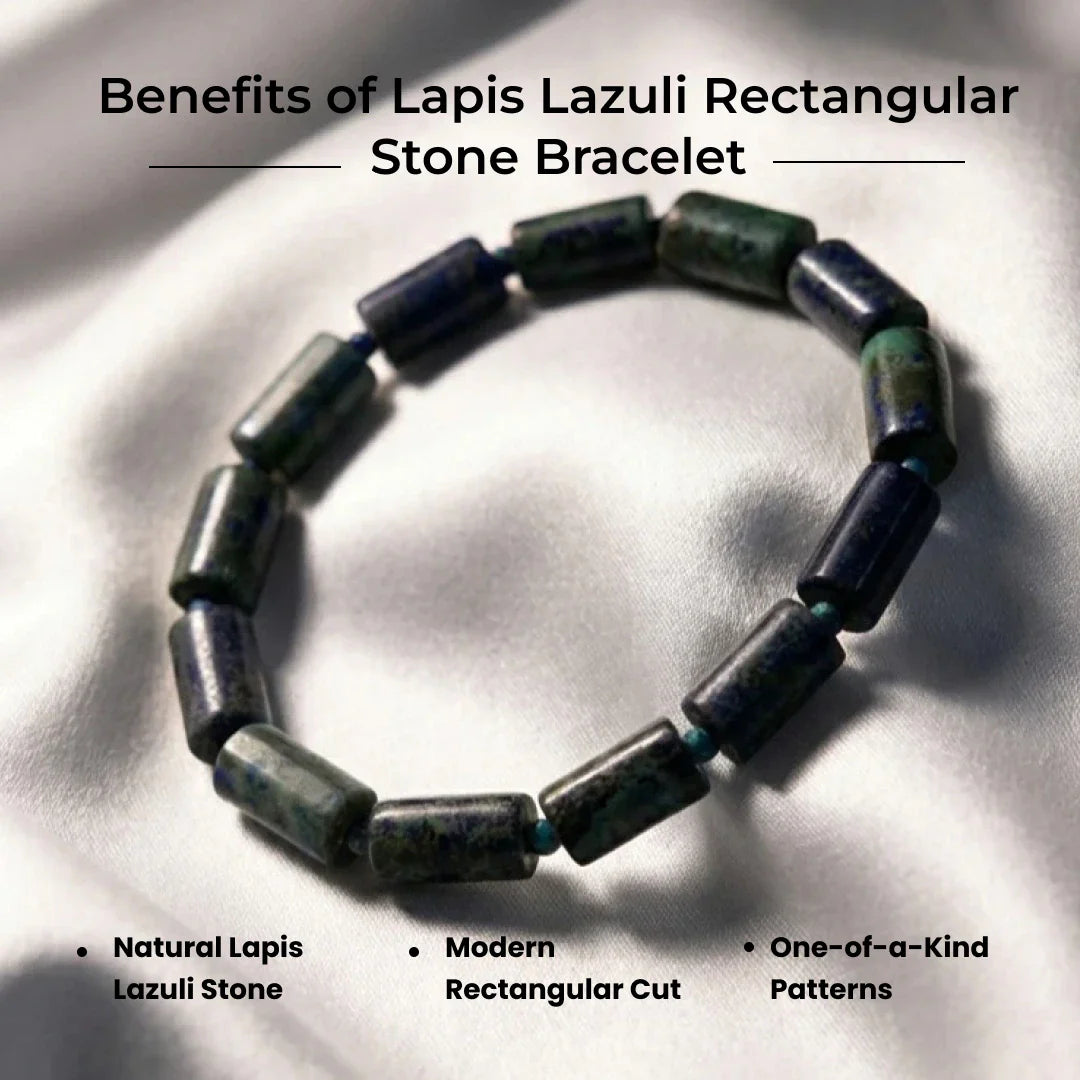 Lapis Lazuli Rectangular Stone Bracelet - view 11
