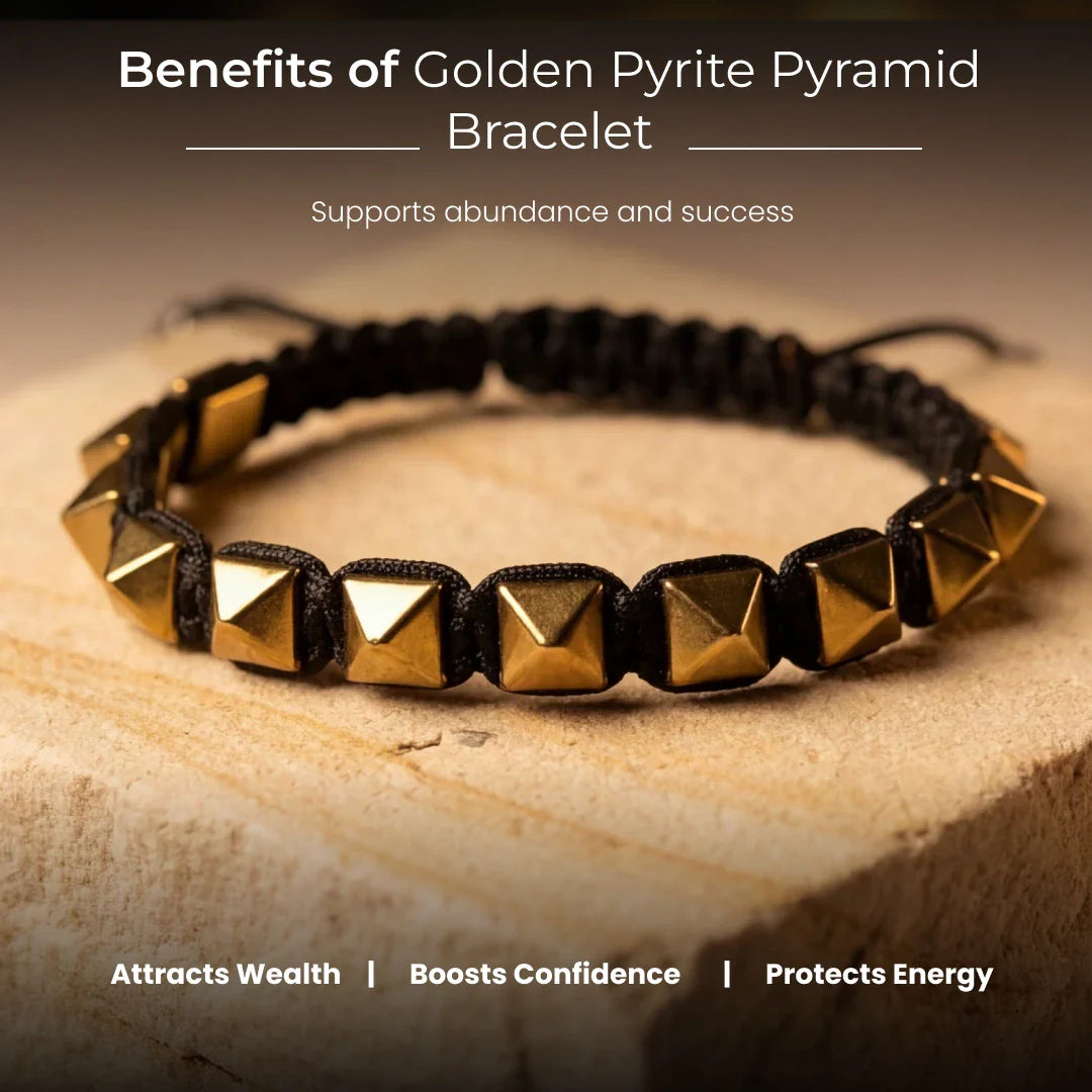 Golden Pyrite Pyramid Bracelet - view 11
