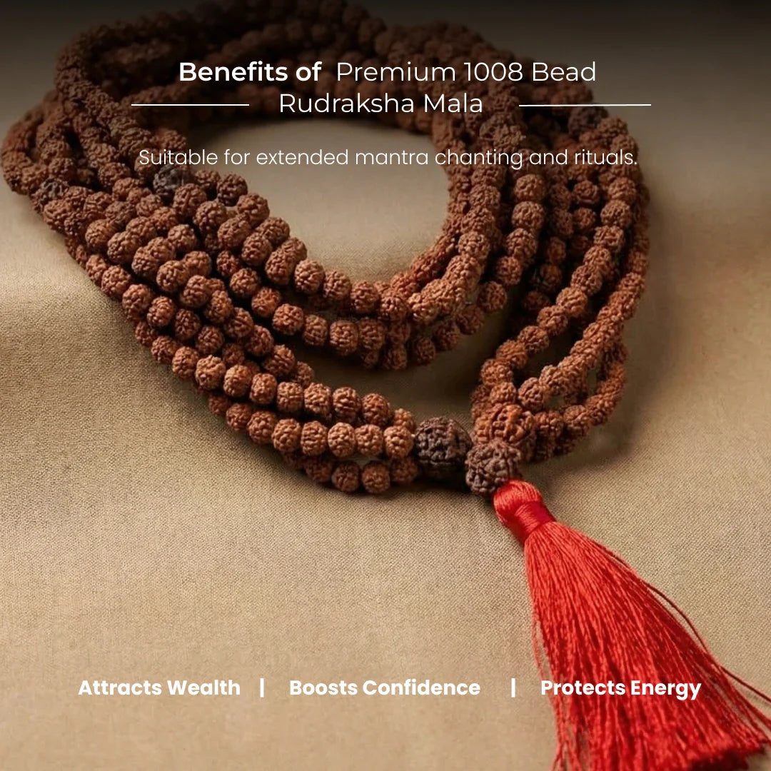 Premium 1008 Bead Rudraksha Mala - view 7