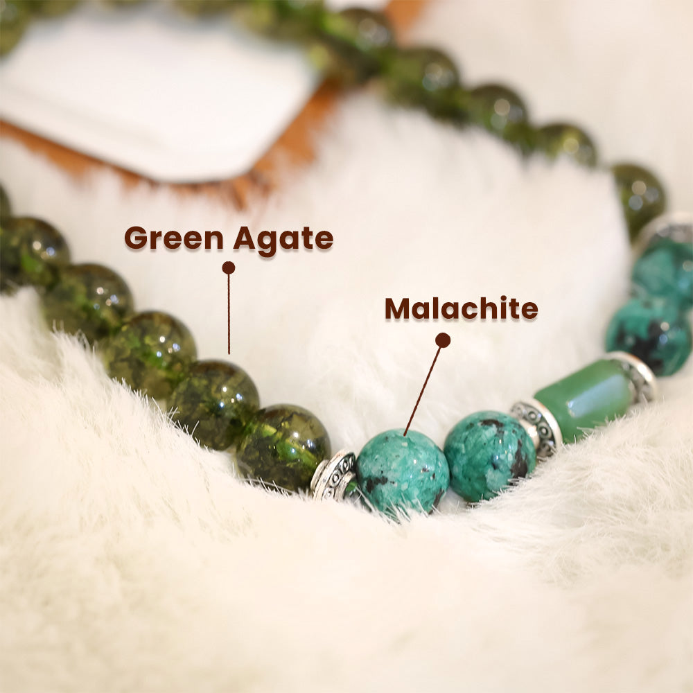 Virgo (Kanya Rashi) Stone Bracelet with FREE Raw Selenite Plate - view 2