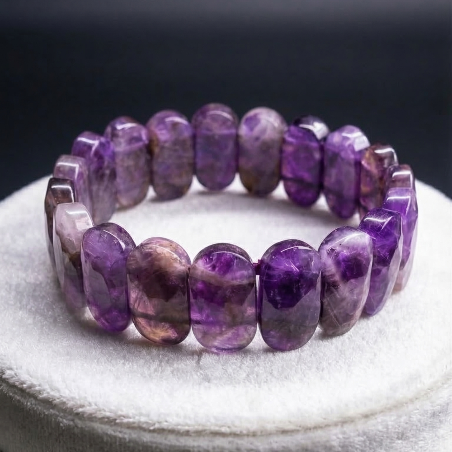 Amethyst Flat Beaded Bracelet - view 4