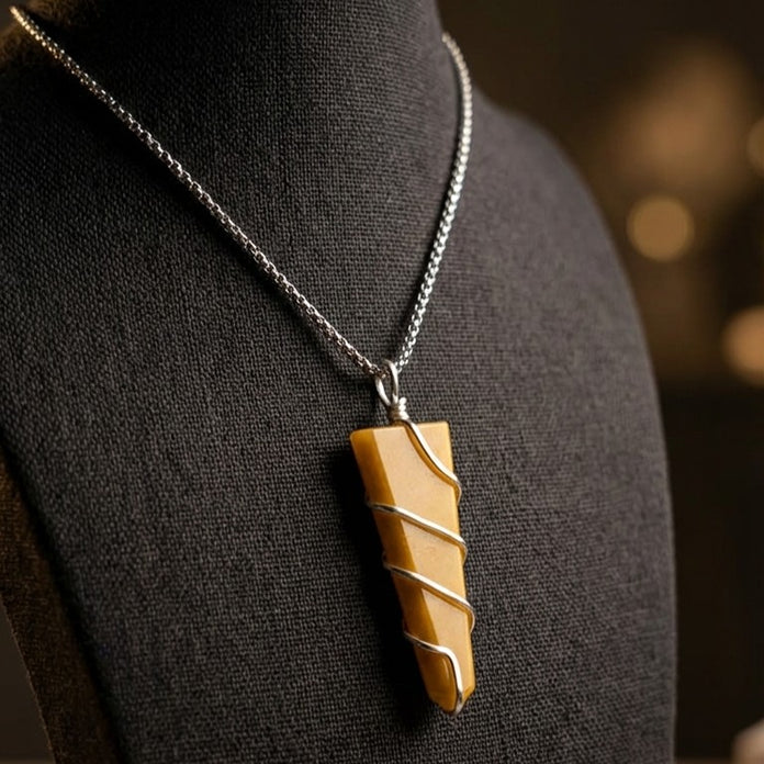 Yellow Aventurine Stone Locket with Chain - view 14