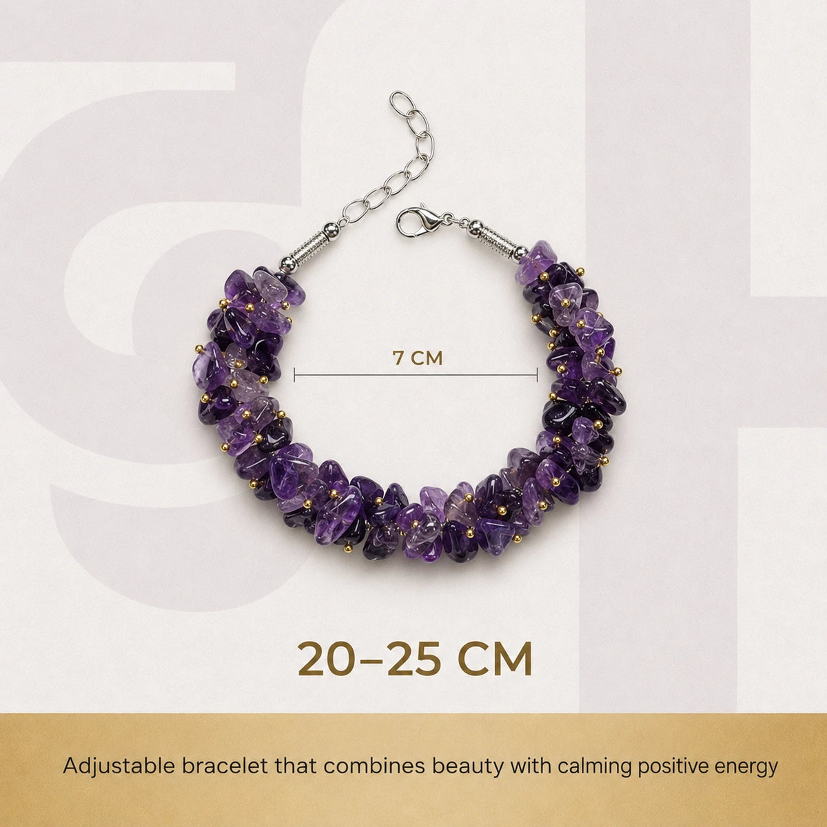 Natural Amethyst Chips Bracelet | Purple Crystal Healing Bracelet - view 2