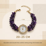 Natural Amethyst Stone Chips Watch | Purple Crystal Wrist Watch - view 2