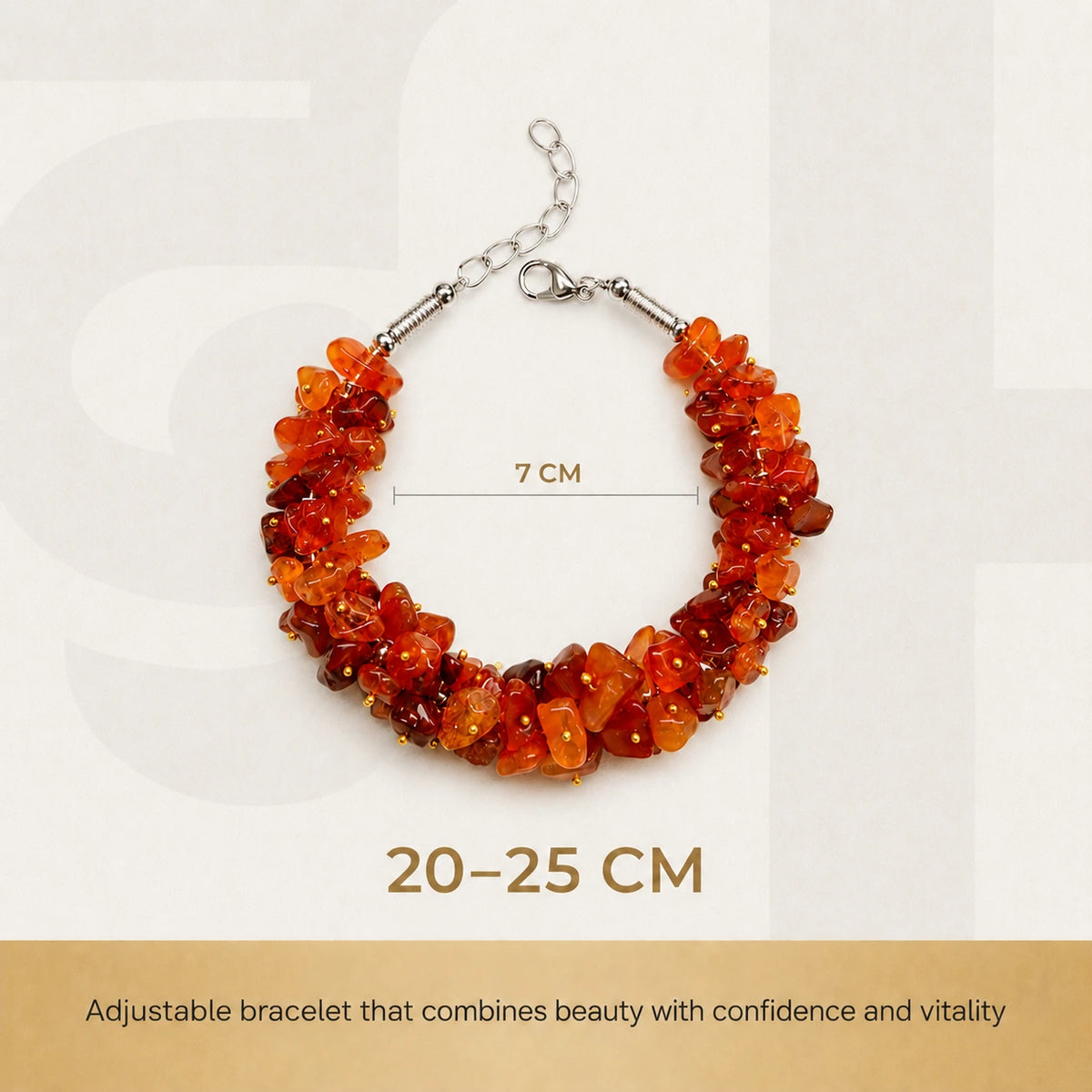 Natural Carnelian Chips Bracelet - view 2