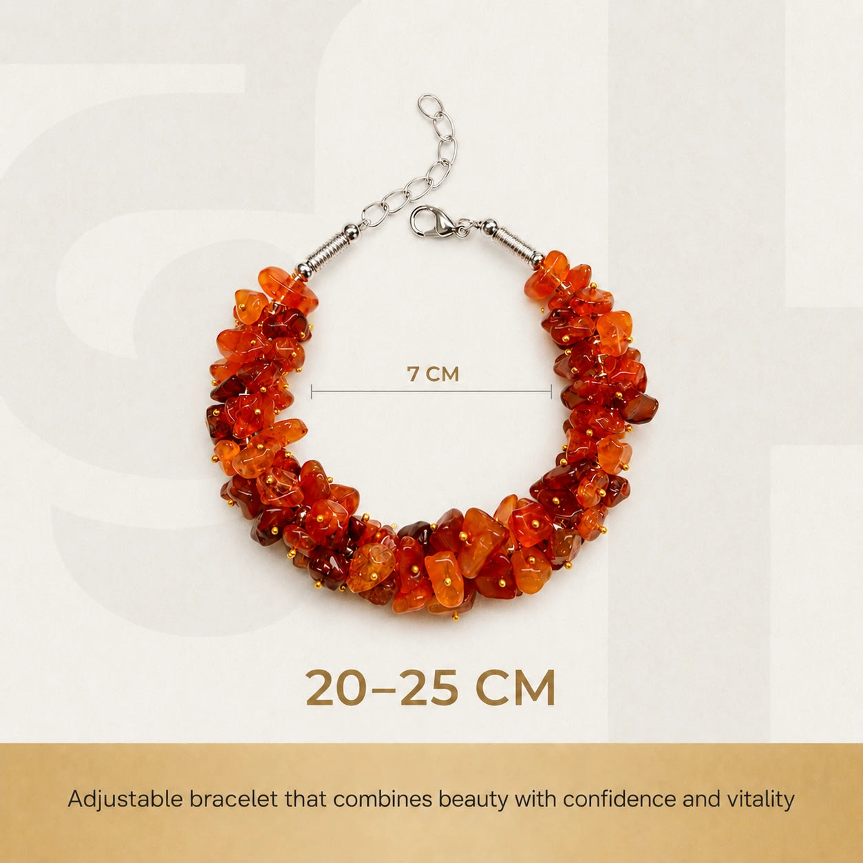 Natural Carnelian Chips Bracelet - view 2