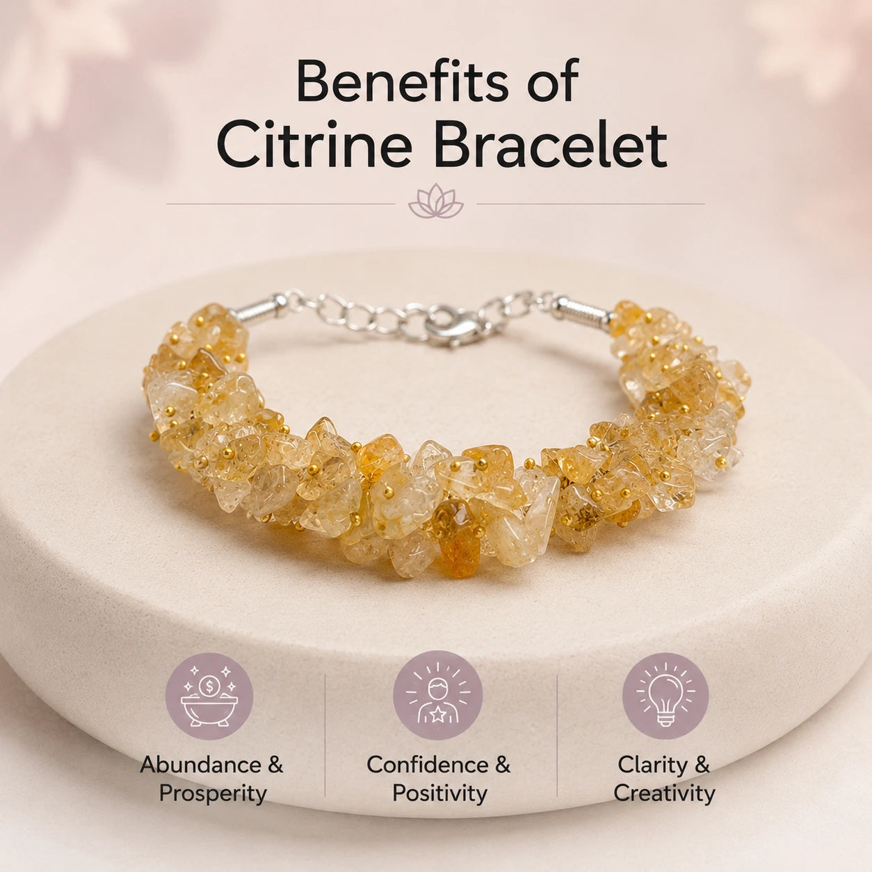 Natural Citrine Chips Bracelet | Sunela Stone Bracelet - view 2