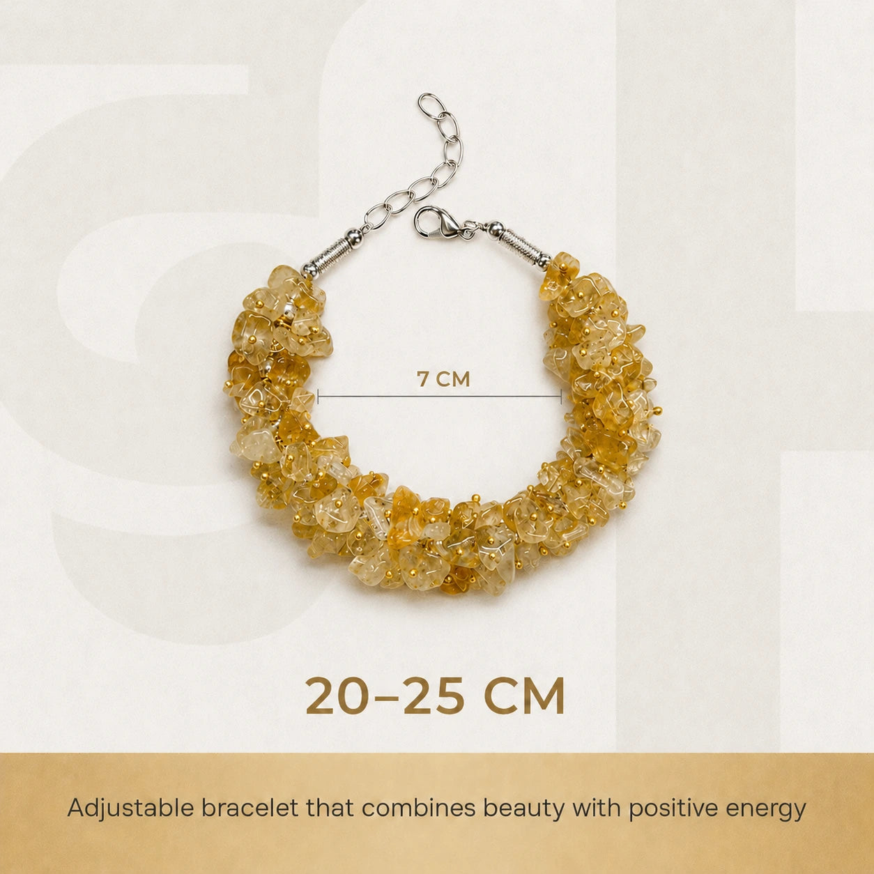 Natural Citrine Chips Bracelet | Sunela Stone Bracelet - view 3