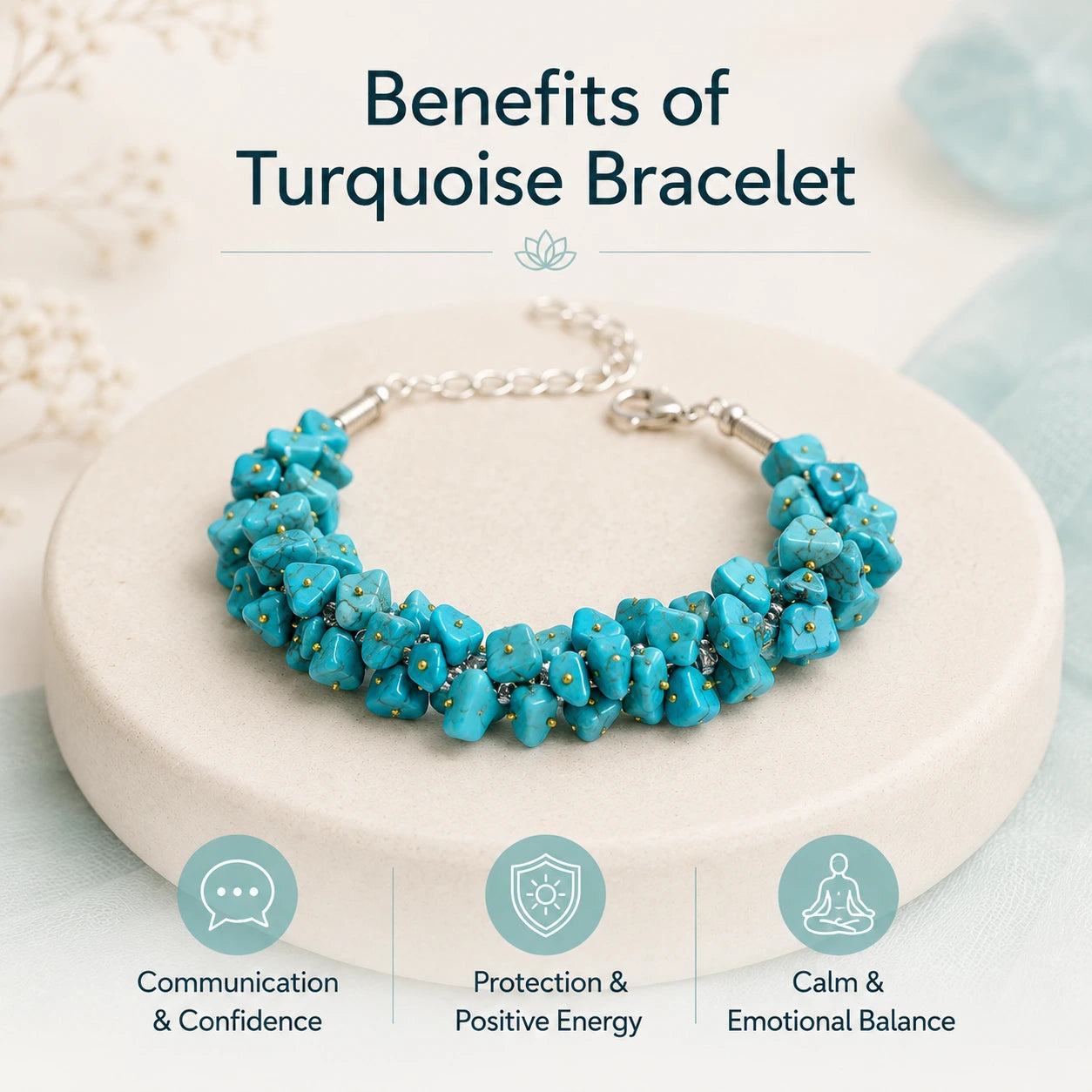 Natural Firoza Stone Chips Bracelet - view 2