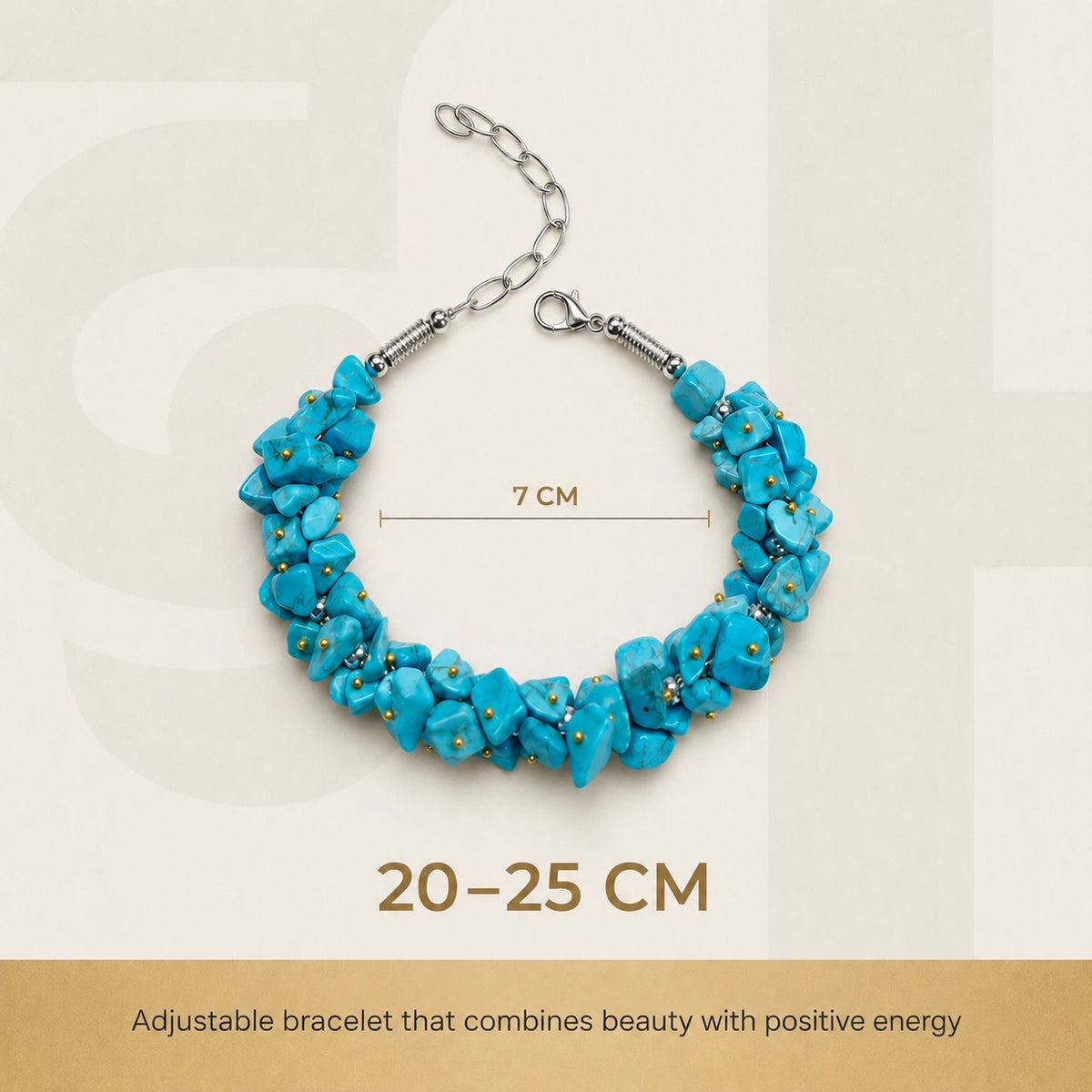 Natural Firoza Stone Chips Bracelet - view 3