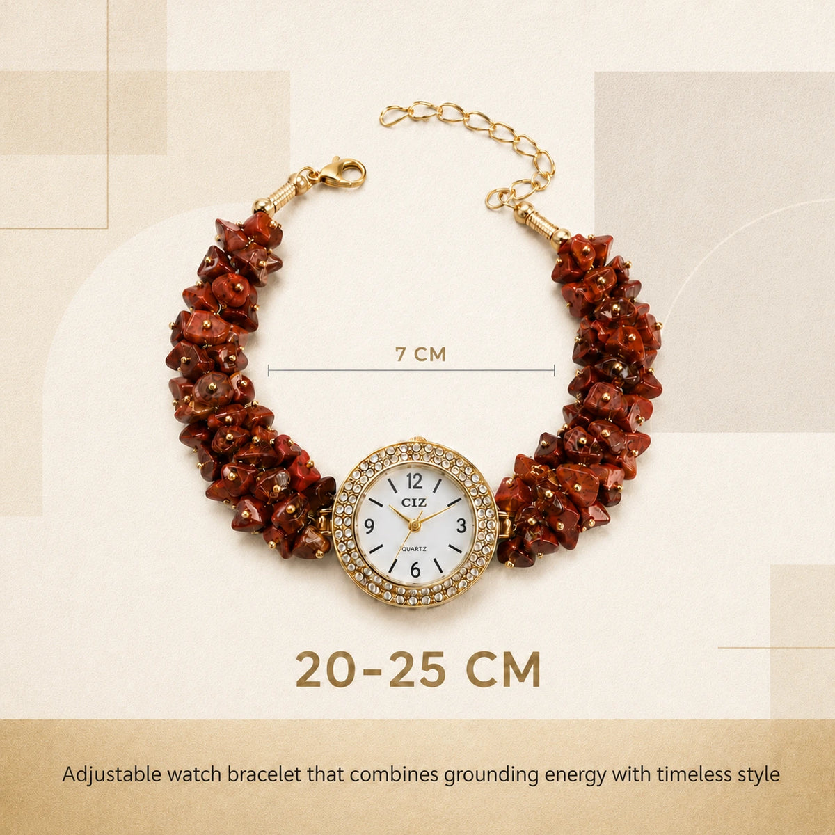 Natural Red Jasper Stone Chips Watch - view 2