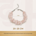 Natural Rose Quartz Chips Bracelet | Pink Crystal Love Bracelet - view 3
