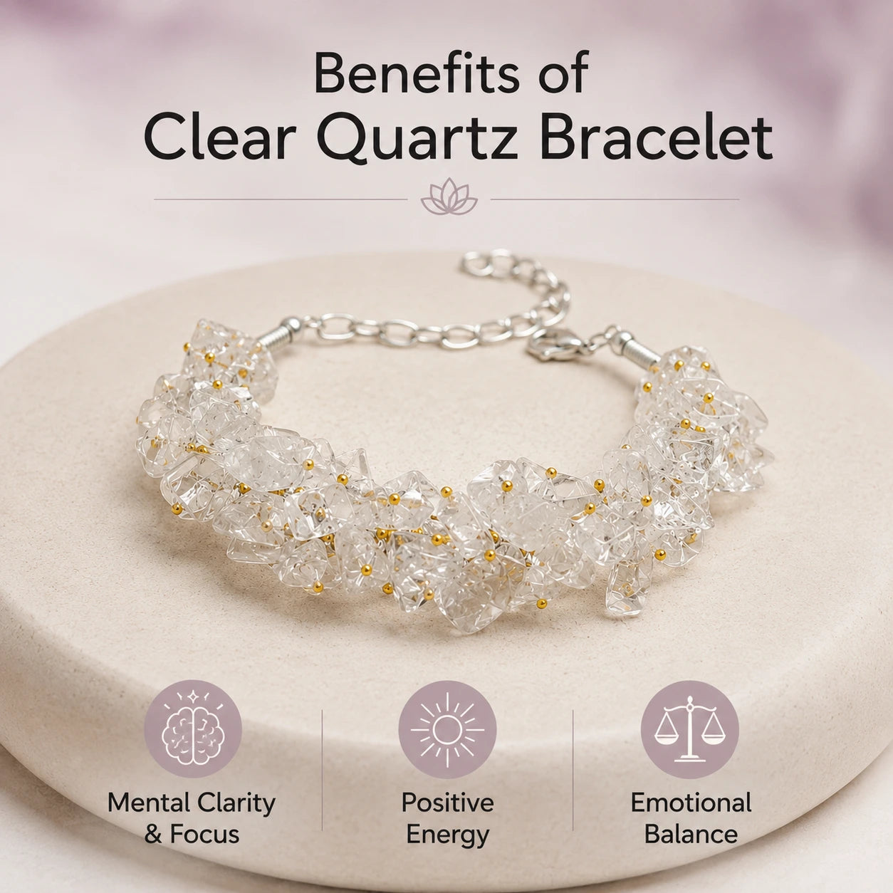 Natural Sphatik Clear Quartz Chips Bracelet - view 3