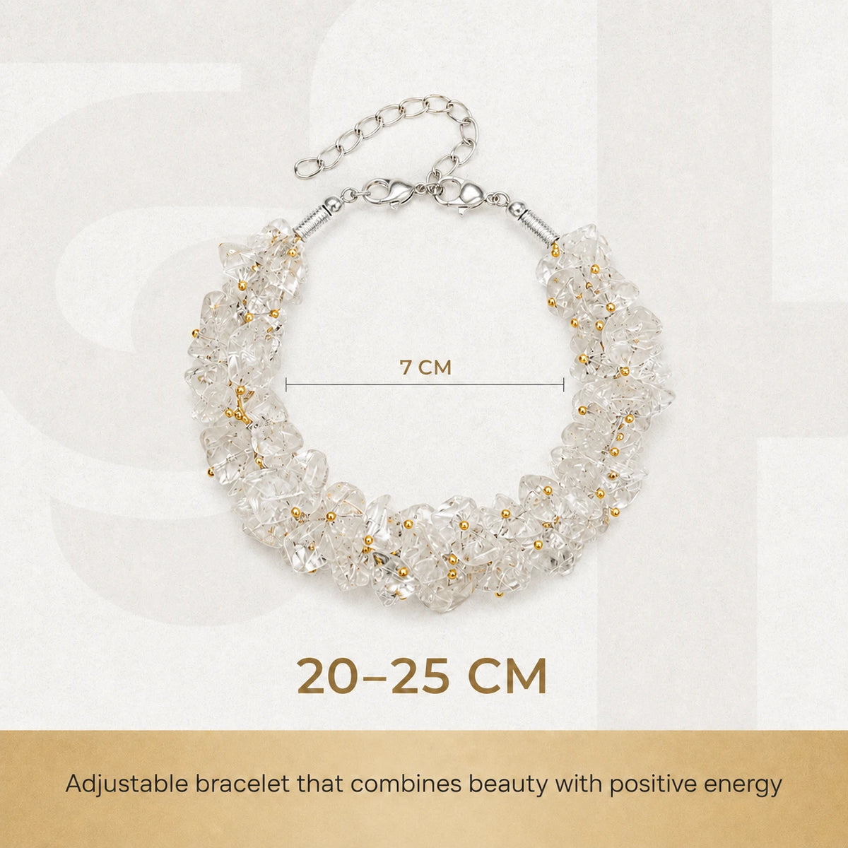 Natural Sphatik Clear Quartz Chips Bracelet - view 2