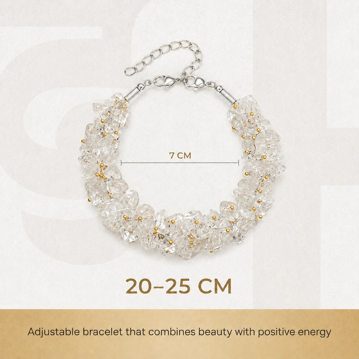 Natural Sphatik Clear Quartz Chips Bracelet - view 2