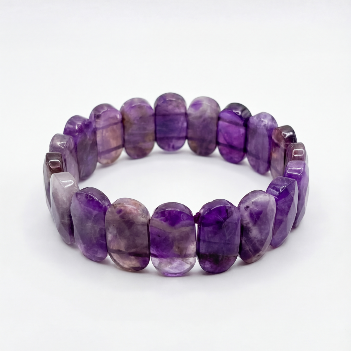 Amethyst Flat Beaded Bracelet - view 5