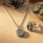 Dhanam Pyrite Combo: Raw Stone Ring & Manifestation Pendant