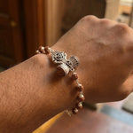 Silver Cap Rudraksha Bracelet with Trishul Damroo - view 5