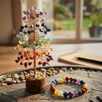 7 Chakra Crystal Tree and Chakra Healing Bracelet for Balance and Energy Alignment