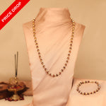 Gold-Plated Rudraksha Necklace and Bracelet Combo