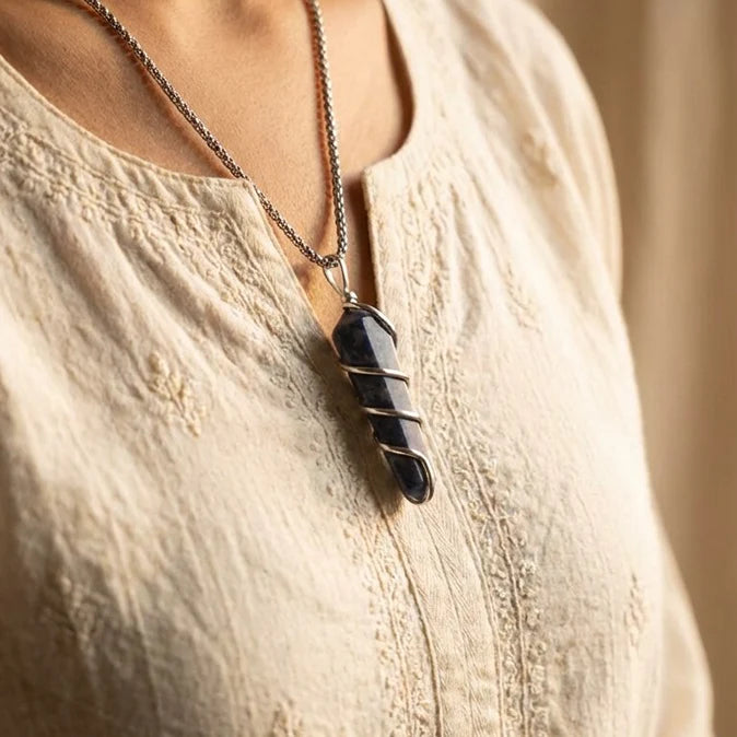 Lapis Lazuli Stone Locket with Chain - view 7
