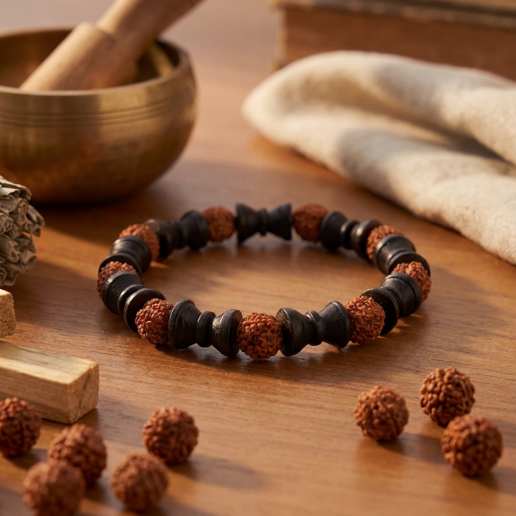 Har Har Mahadev Rudraksha Damru Bracelet Shiva's Blessing - view 5