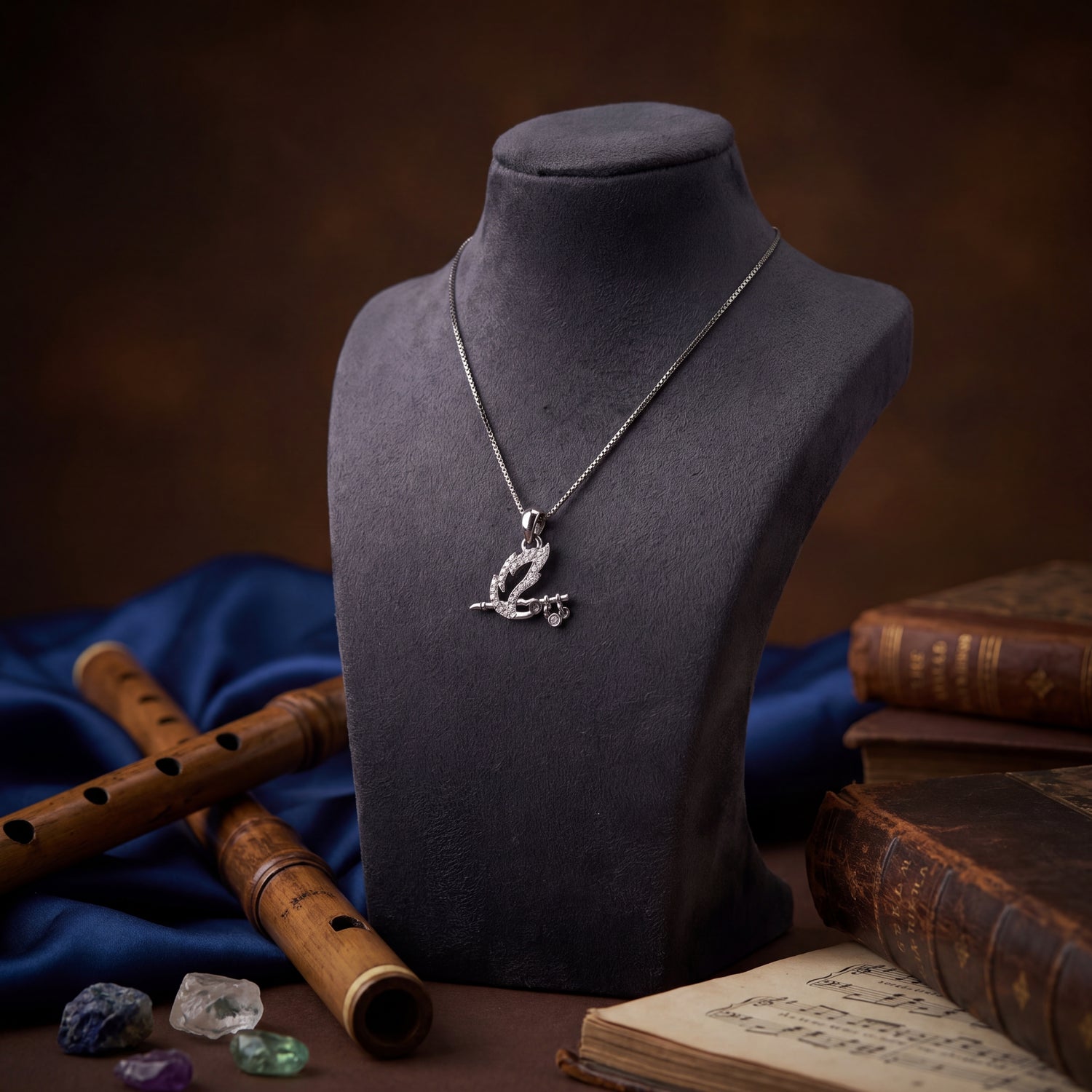 Krishna Mor Pankh Basuri Necklace