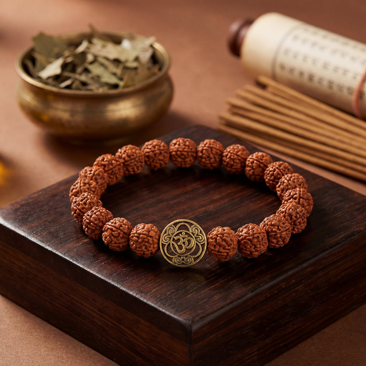 OM Rudraksha Bracelet Cosmic Energy Wristband - view 5