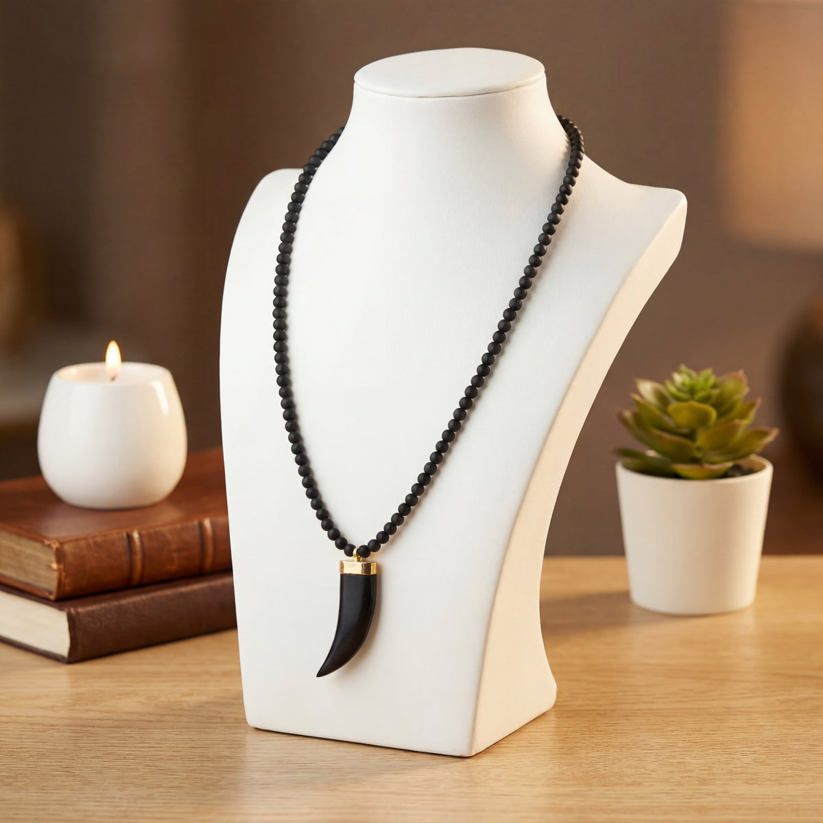 Karungali Dant Mala 4MM | Ebony Wood & Sacred Tooth Bead