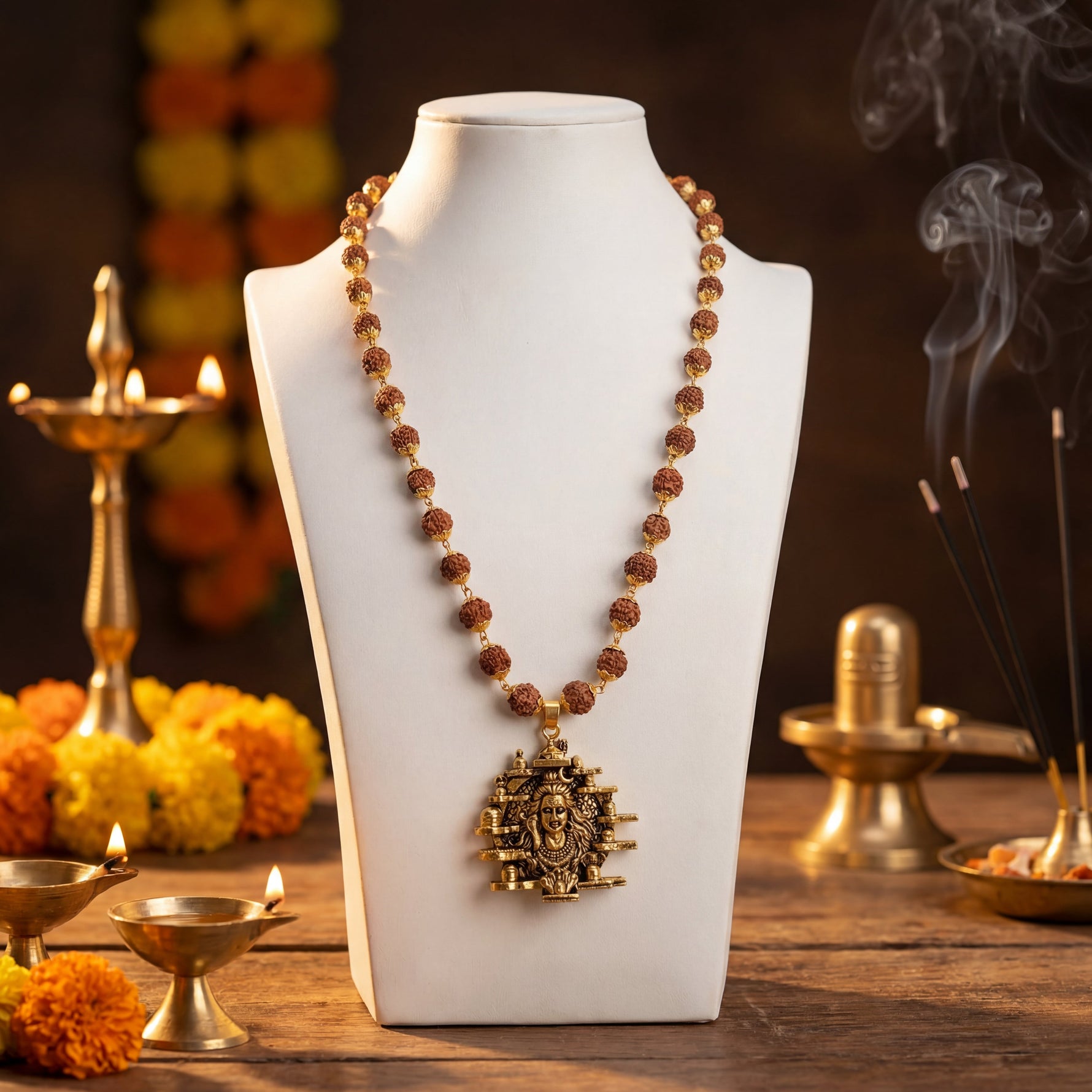Rudraksha Mala with 12 Jyotirling Shiv Pendant - view 7