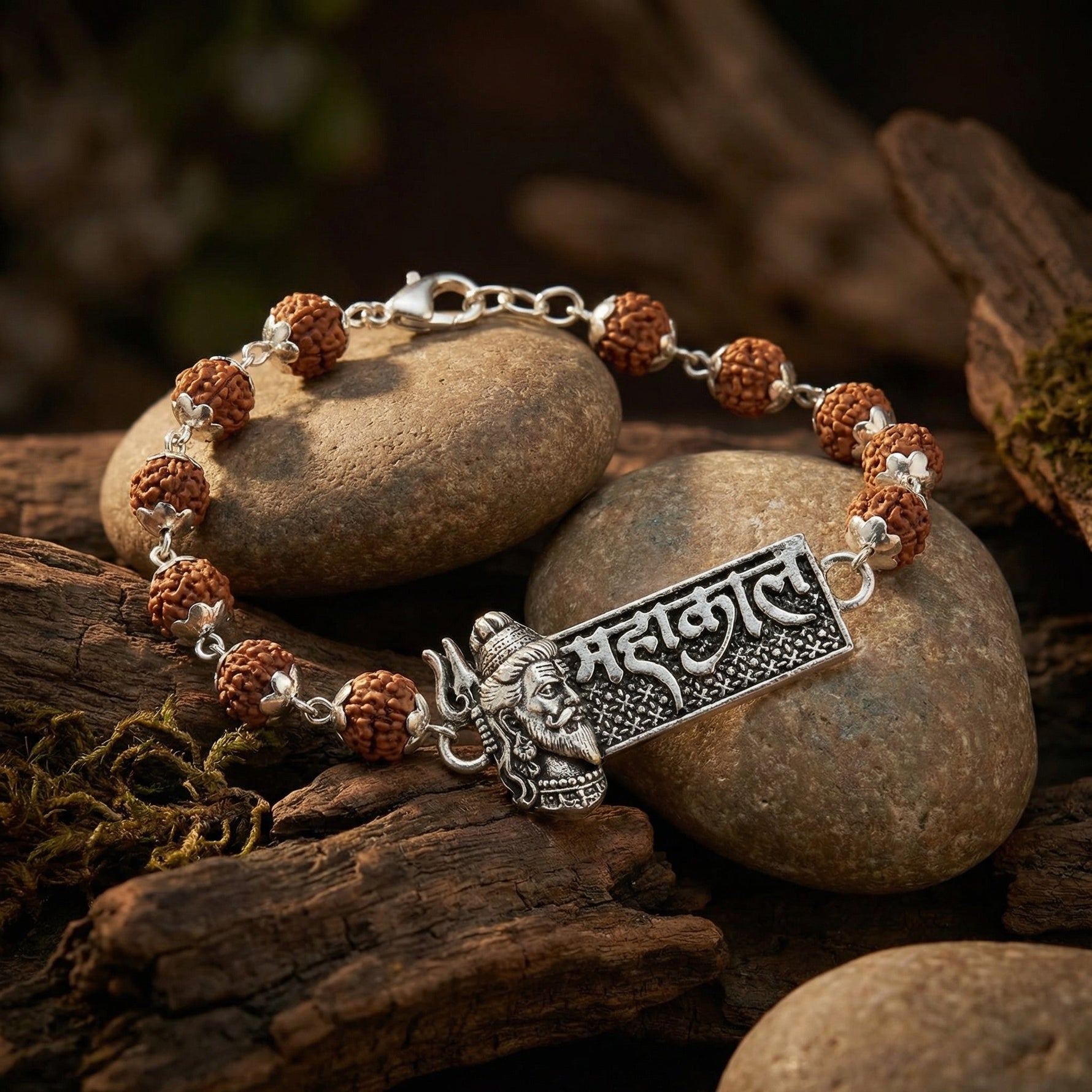 Rudraksha Silver Cap Mahakal Bracelet - view 8