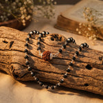 Karungali Mala in Silver-Cap with 5 Mukhi Rudraksha - view 2