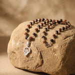 Rudraksha Karungali Malai in Silver-Cap with Vel Pendant - view 2