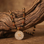 Rudraksha Karungali Malai in Gold-Cap with Om Pendant - view 2