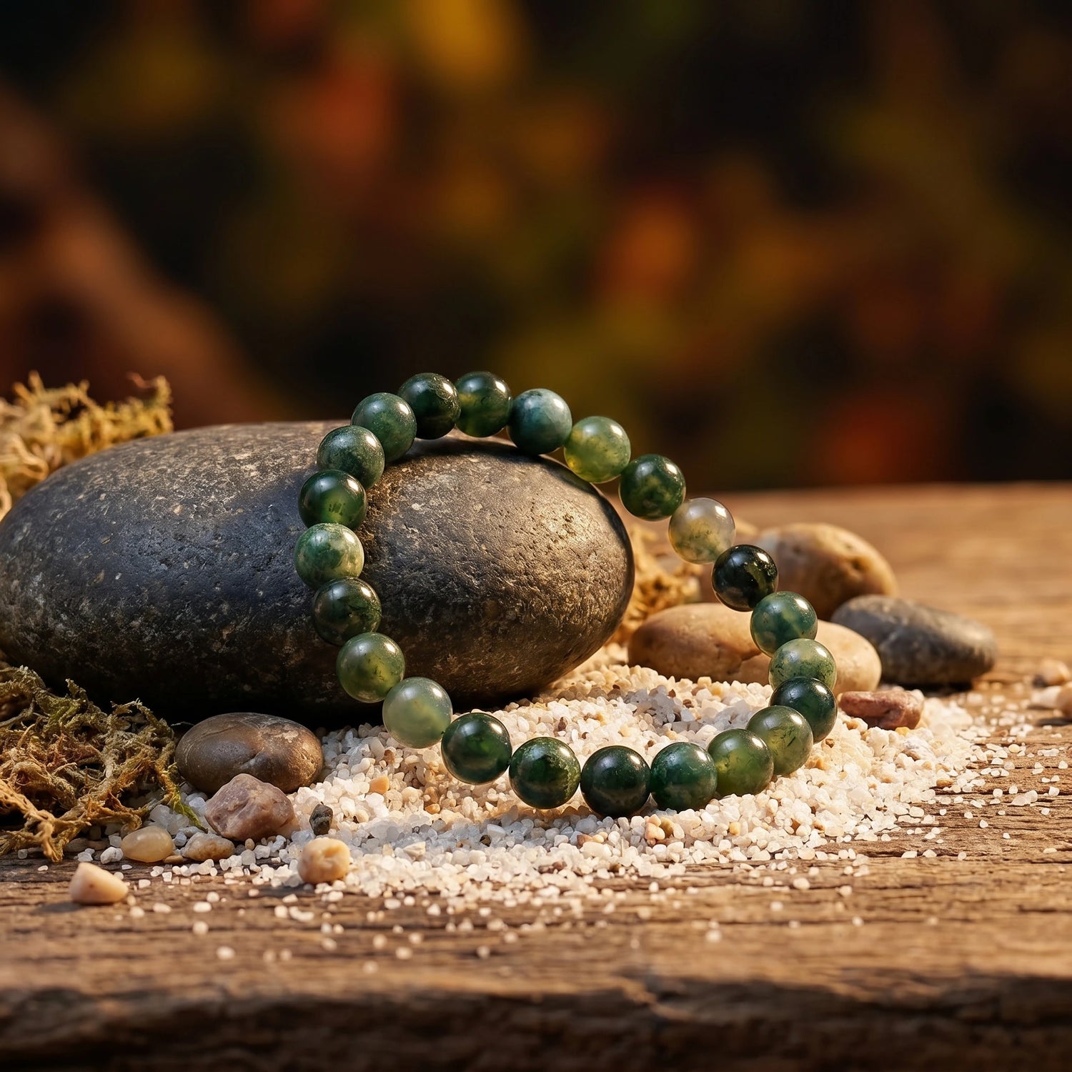 Moss Agate Stone Bracelet