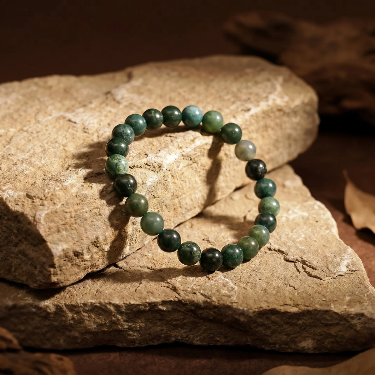 Moss Agate Stone Bracelet